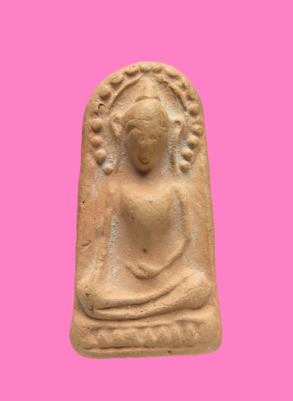 พระเนื้อดิน หลังดอกจันทร์สองดวง