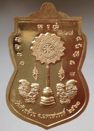 เหรียญเสมารวยเลื่อนยศ หลวงพ่อพัฒน์ วัดห้วยด้วน จ.นครสวรรค์ ปี2563 เนื้อสัตตะโลหะลงยา3สี เลข317+กล่อง