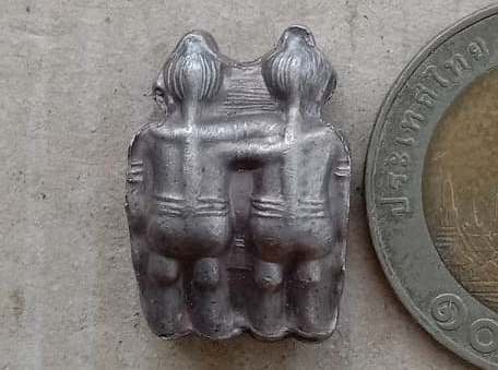 กัณหา-ชาลี หลวงปู่หลิว วัดไร่แตงทอง จ.นครปฐม ปี2536 เนื้อทองแดง พิมพ์กำไลตรง