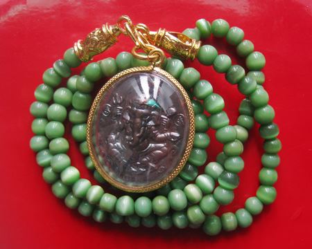 พระพิฆเนศ หลังพ่อแก่ หลวงพ่อแล วัดพระทรง จ.เพชรบุรี เนื้อทองแดงรมดำ ปี 2539 