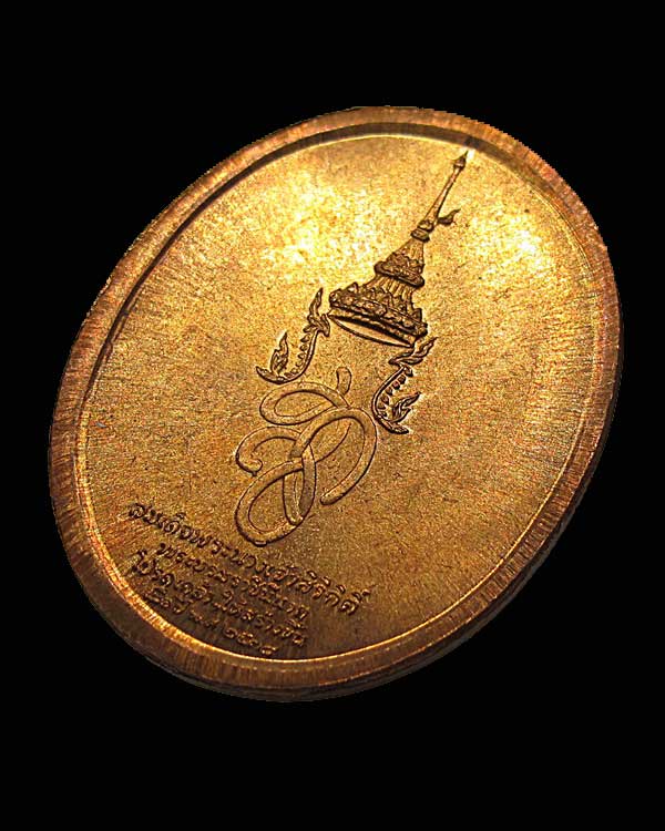 เหรียญสมเด็จพระนเรศวรมหาราช หลังหลังพระนามาภิไธย สก เนื้อทองแดง ปี พ.ศ.2538
