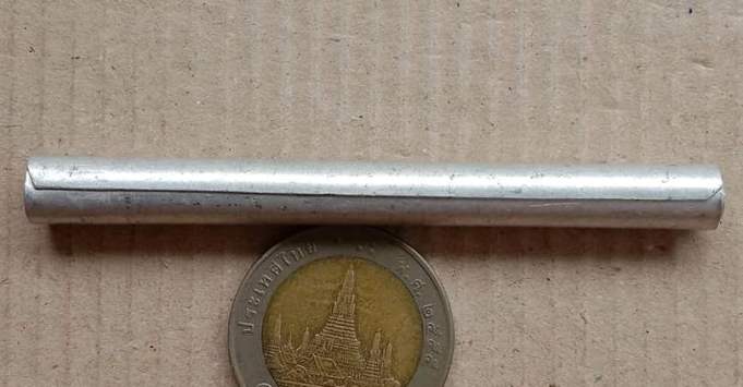 ตะกรุดโทน เนื้ออะลูมิเนียม ไม่ทราบเกจิ ขนาด 3 นิ้ว ตามรูป