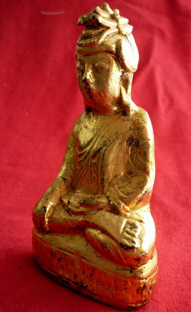 พระอุปคุตนาคปรก(พระบัวเข็ม) "พระอรหันต์ผู้จำศีลภาวนาเมืองบาดาล" เนื้อไม้เก่าลงรักปิดทอง สุดCLASSIC