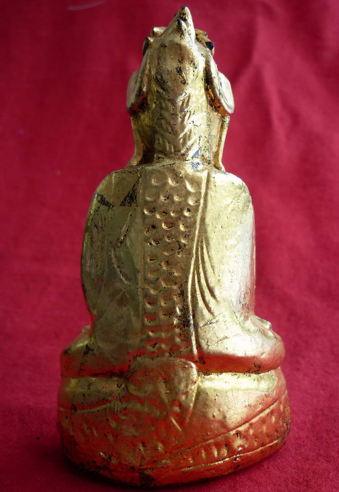 พระอุปคุตนาคปรก(พระบัวเข็ม) "พระอรหันต์ผู้จำศีลภาวนาเมืองบาดาล" เนื้อไม้เก่าลงรักปิดทอง สุดCLASSIC