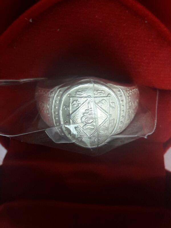 แหวนหัวยันต์ หลวงพ่อเฉลิม วัดพระญาติการาม อยุธยา รุ่น2 ปี35 เนื้อเงิน