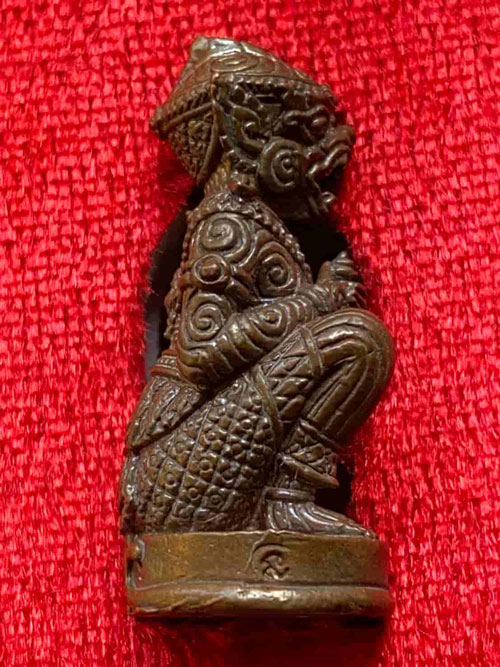 หนุมาน หลวงพ่อชวนวัดเขาแก้ว ต.องค์รักษ์ อ.โพธิ์ทอง จ.อ่างทอง เนื้อสำริด รุ่นตรีเพชร7รอบ