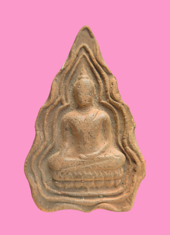 พระเนื้อดิน พิมพ์พระพุทธโคดม เนื้อดิน หลังจาร