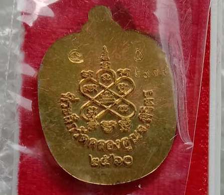 เหรียญแอปเปิลเล็ก"แสนยันต์"หลวงพ่อหวั่น วัดคลองคูณ จ พิจิตร ปี2560 เนื้อทองทิพย์ หมายเลข2304+กล่อง