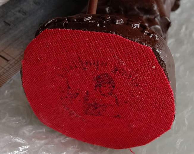 พระบูชา หลวงปู่หมุน ฐิตสีโล สูง6.5นิ้ว เนื้อผงเเร่เหล็กน้ำพี้ เศรษฐีศรีสะเกษ ปี2563 สีน้ำตาล เลข2013