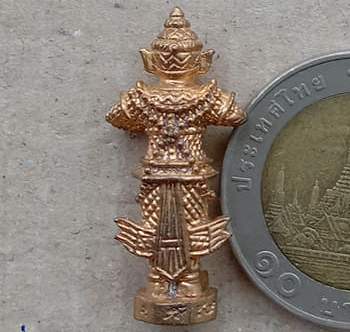 ท้าวเวสสุวรรณ“อุปฐาโน”หลวงปู่ละมัย แห่งสำนักสวนป่าสมุนไพร เพชรบูรณ์ ปี2554 ทองเหลือง มีรอยจารใต้ฐาน