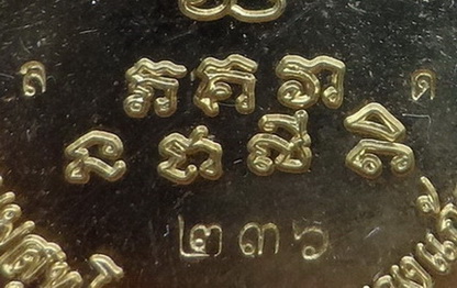 เหรียญเจริญพร หลวงพ่อสัญญา(คง)วัดกลางบางแก้ว ปี2556เลข236 ทองระฆังหน้าทองแดง แยกจากชุดเจ้าภาพ +กล่อง