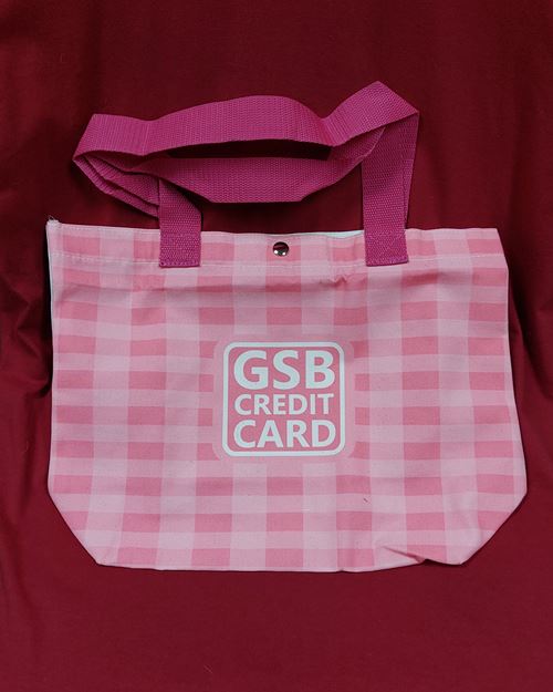 (ปิด49-) กระเป๋าผ้าหูหิ้ว กว้าง13.5xสูง10นิ้ว GSB CREDIT CARD (สภาพไม่ได้ใช้)