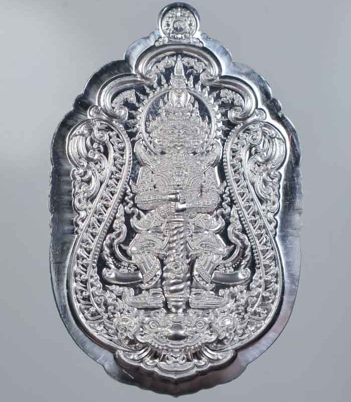 เหรียญท้าวเวสสุวรรณ หลวงพ่อสุชาติ วัดศิลาดอกไม้ เพชรบูรณ์ ปี63 เงินยวงไม่ตัดปีก 9รอบ เลข479+กล่อง