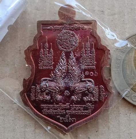 เหรียญรวยล้นเหลือ หลวงพ่อพัฒน์ จ นครสวรรค์ ปี2563 เนื้อนวะลงยามังกรแดง เลข106+กล่อง