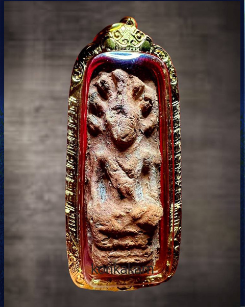 พระนาคปรกคู่ตัดเดี่ยว กรุพระธาตุนาดูน กรุใหม่ ปี 55  เลี่ยมเงินชุบทอง  พร้อมใช้