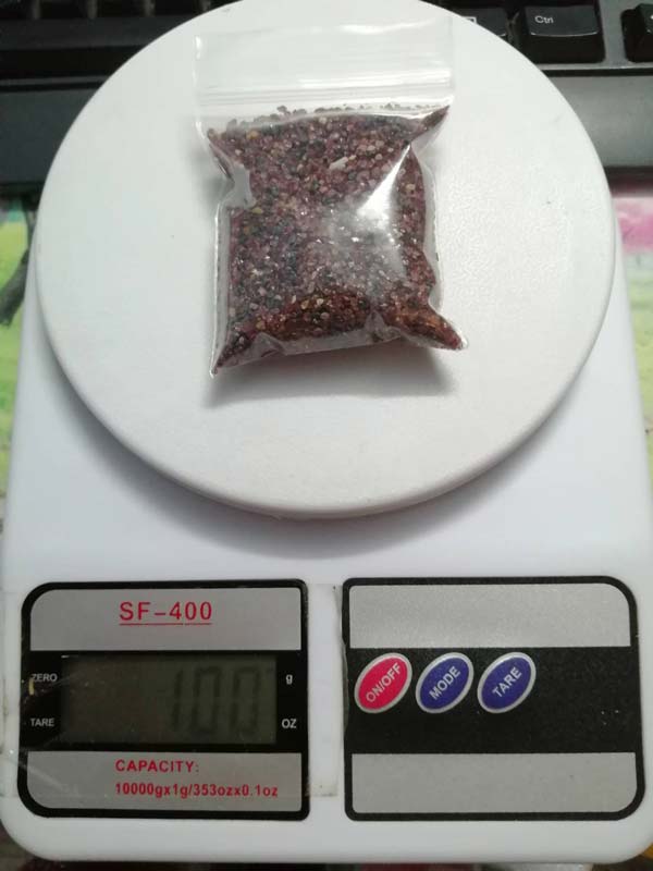 เศษพลอยโกเมนพม่าแท้ธรรมชาติ น้ำหนัก 100 กรัม จำนวน 3 ถุง (300 กรัม)