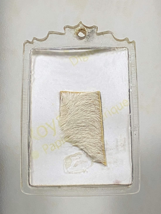 ภาพถ่าย หลวงพ่อมหาสุรศักดิ์ วัดประดู่ พระอารามหลวง จ.สมุทรสงคราม ด้านหลังติดหนังเสือ ปี 2553