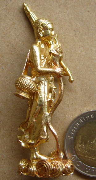 พระสีวลีชนวนขุมทรัพย์ หลวงพ่อชำนาญ วัดบางกุฎีทอง ปทุมธานี ปี54เนื้อทองระฆัง สร้าง3,999องค์ เลข3879+ก