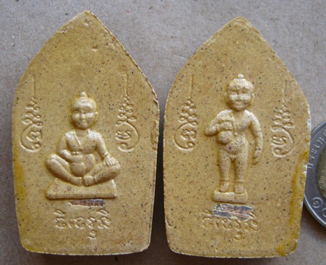 2องค์ พระขุนแผนผงกุมารทอง ผงพรายกำเนิด(เก่ง เฮง)วัดเตาเหล็ก อ.พนมสารคาม ฉะเชิงเทรา ปี2552พร้อมกล่อง