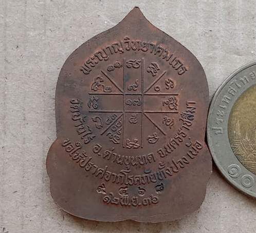 เหรียญสิริมงคล หลวงพ่อคูณ วัดบ้านไร่ จ นครราชสีมา ปี2536 เนื้อทองแดง หมายเลข9468 พร้อมกล่องเดิม