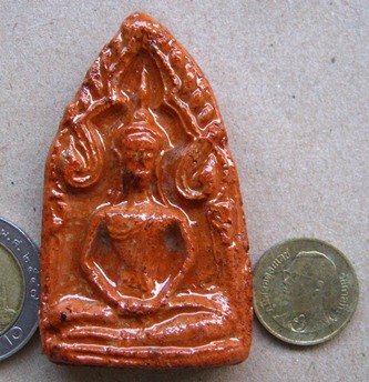 2in1 พระขุนแผนเทวาเรียกทรัพย์ เนื้อดินเคลือบ+เหรียญขวัญ หลวงปู่คำบุ วัดกุดชมภู จ อุบลราชธานี