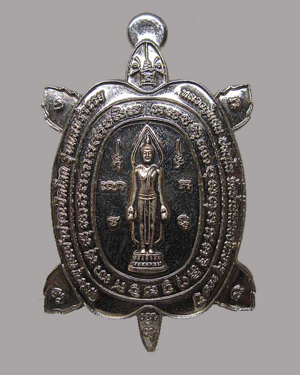 เหรียญพญาเต่าเรือนพระพุทธเจ้าปางเปิดโลก หลวงปู่แสน วัดบ้านหนองจิก รุ่นแสนร่ำรวย