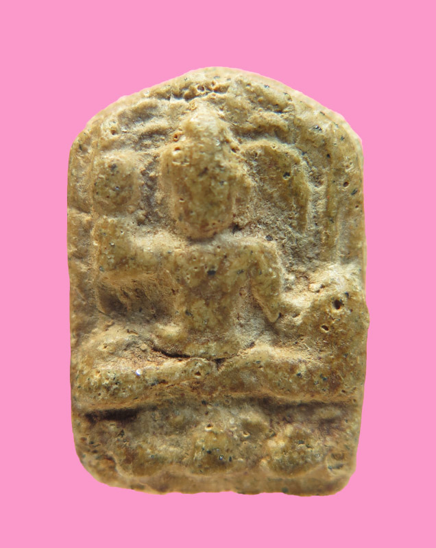 พระพิมพ์สองหน้า เนื้อผง สูงประมาณ 1.5 ซม.