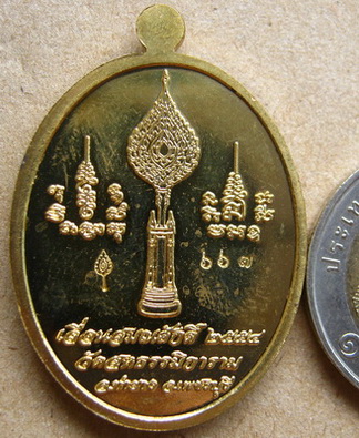 เหรียญเลื่อนสมณศักดิ์ หลวงพ่อผล วัดสหธรรมิการาม(หนองแขม)จ.เพชรบุรี ปี2554เลข667 เนื้อทองทิพย์+กล่อง