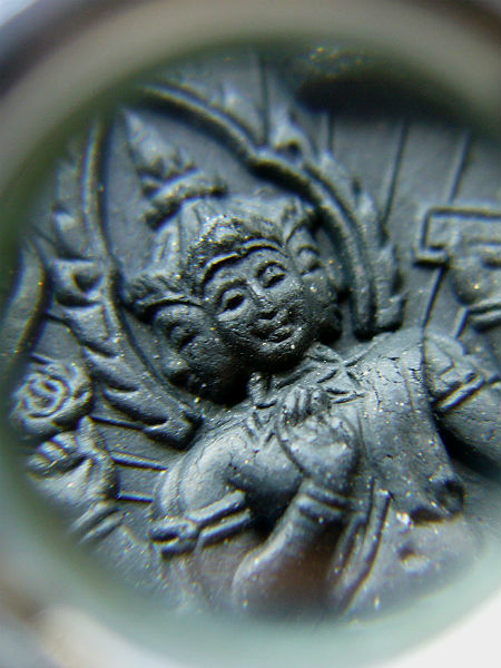 T12.2 พระพรหม เนื้อผงสีดำ รุ่นแรก ฝังตะกรุด หลวงพ่อประทุม วัดขั้วตาหนู จ.สุพรรณบุรี