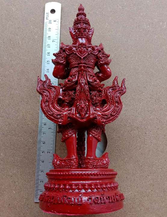 ท้าวเวสสุวรรณ หลวงพ่อพัฒน์ ปุญญกาโม วัดห้วยด้วน จ.นครสวรรค์ ขนาดบูชาสุง 8 นิ้ว สีปัดสีน้ำหมาก เลข249