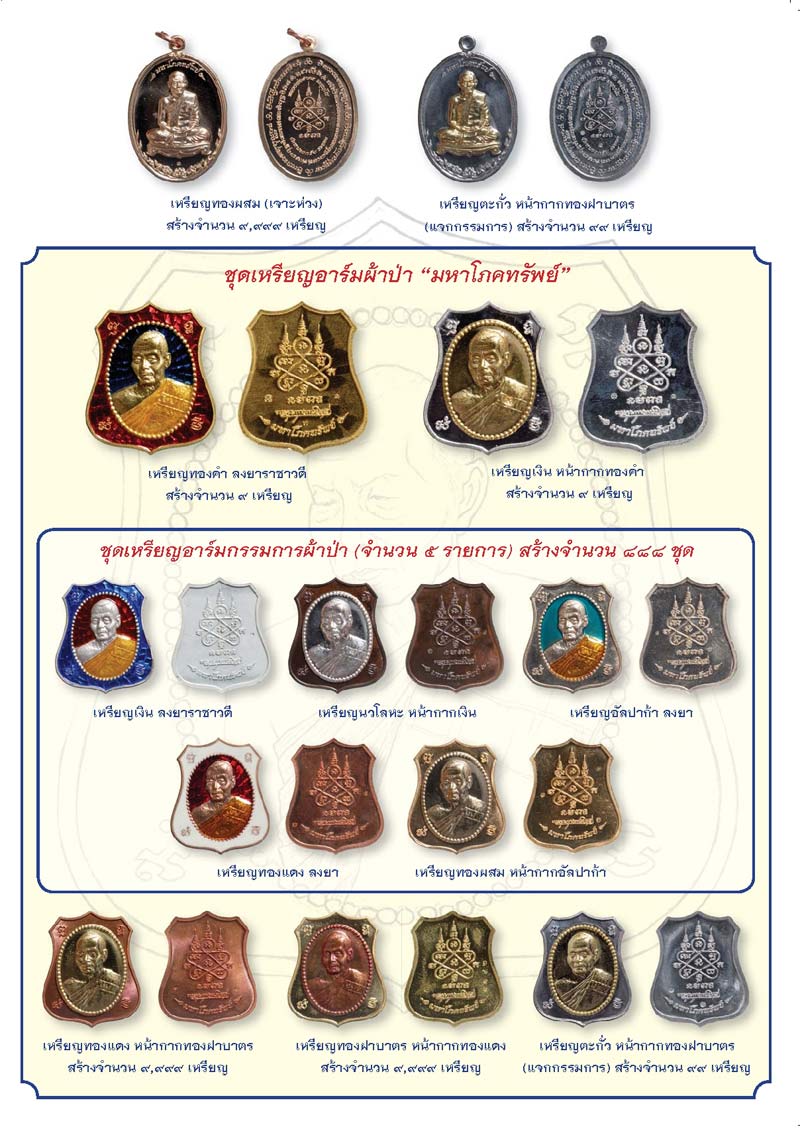 เหรียญอาร์มหันข้าง มหาโภคทรัพย์ หลวงพ่อสาคร วัดหนองกรับ จ ระยอง ปี2554หมายเลข680