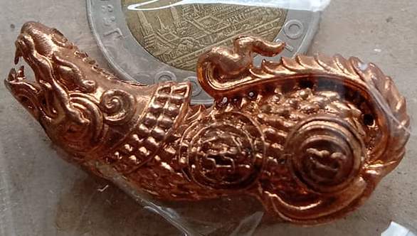 ปลัดหัวชะมด หลวงพ่อมนตรี สำนักสงฆ์เนินดินแดง(ศิษย์หลวงพ่อผินะ)จ.ชลบุรี ปี2560 เนื้อทองแดง เลข239+ซอง