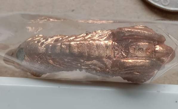 ปลัดหัวชะมด หลวงพ่อมนตรี สำนักสงฆ์เนินดินแดง(ศิษย์หลวงพ่อผินะ)จ.ชลบุรี ปี2560 เนื้อทองแดง เลข239+ซอง