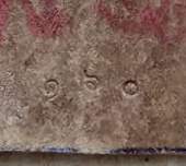 แผ่นหนังกลองเพลแตกปั๊มชูชกหมึกแดง หลวงปู่เก่ง ธนวโร วัดบ้านนาแก จ.อุบลราชธานี ปี2555 หมายเลข160