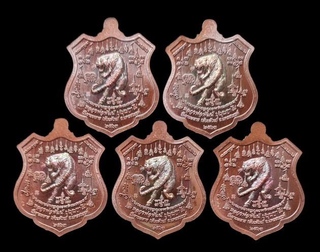 เคาะแรกแดง..พยัคฆ์เจ้าพระยา ๖๓..ทองแดงรมมันปูลงยา ๕ เหรียญ..ล.พ.พัฒน์ วัดห้วยด้วน จ.นครสวรรค์