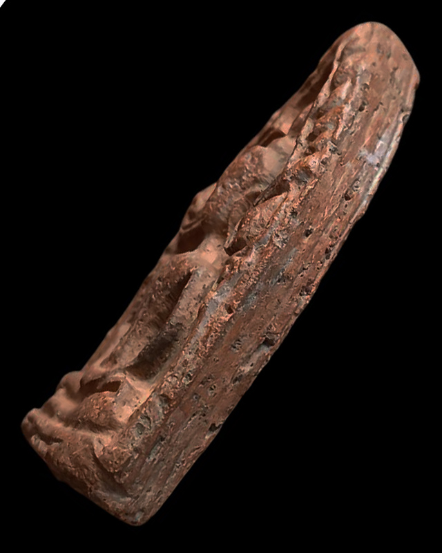 พระขุนแผนเนื้อดิน พิมพ์ทรงพลใหญ่ พระเกจิสร้าง พระบ้านเก่าเก็บหลายสิบปี ขนาดสูง 6 ซ.ม. พร้อมตลับเสตนเ