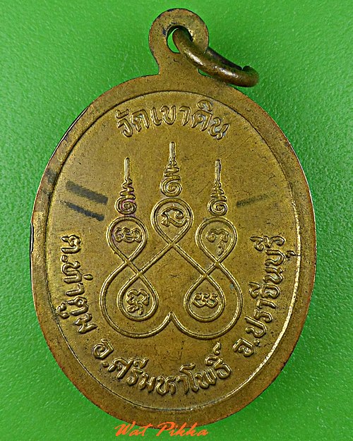 เหรียญหลวงปู่สีทอง วัดเขาดิน ปราจีนบุรี .C696.
