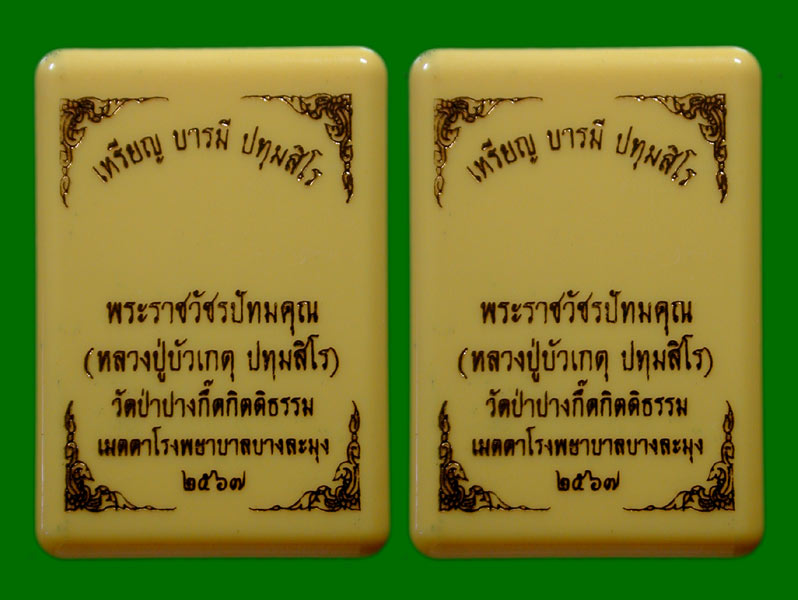 2 เหรียญ...เม็ดยาหลวงปู่บัวเกตุ ปทุมสิโร เมตตาโรงพยาบาลบางละมุง เนื้อทองแดงผิวไฟ + เนื้อทองทิพย์....