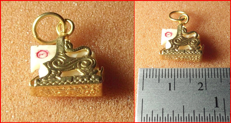 สิงห์งาแกะ หลวงพ่อหอม วัดชากหมาก จ.ระยอง เลี่ยมกระเช้าเดิม-1