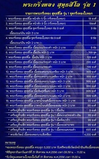 พระ(กริ่งทองใบหยก)รุ่นแรก หลวงพ่อทอง วัดเขายายหอม ชัยภูมิ ปี2556เนื้อทองบวบแดง หนัก2บาท เลข407+รอยจา