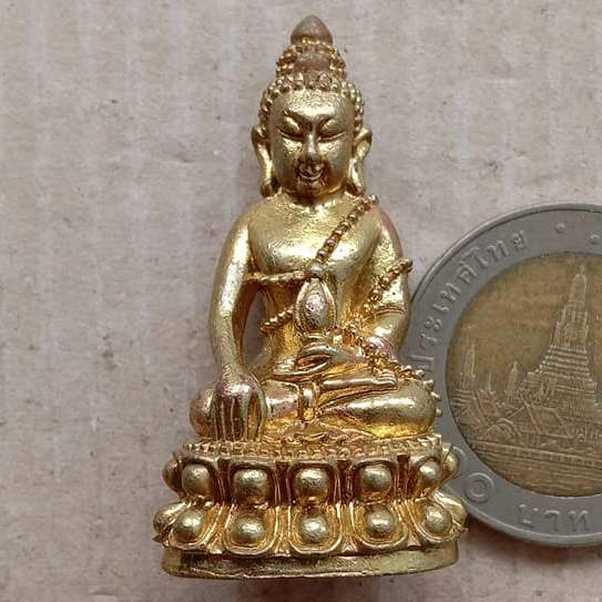 พระกริ่งชินบัญชร รุ่นแรก หลวงพ่อทอง สุทธสีโล วัดบ้านไร่ นครราชสีมา ปี2559 เนื้อทองทิพย์ เลข49+กล่อง