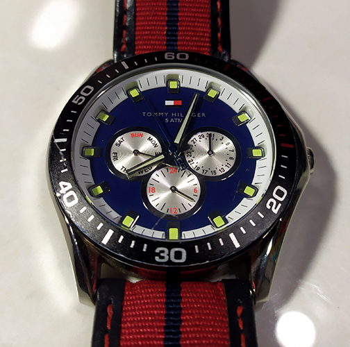 TOMMY HILFIGER โครโนกราฟ ของแท้ DAY-DATE 24HR.