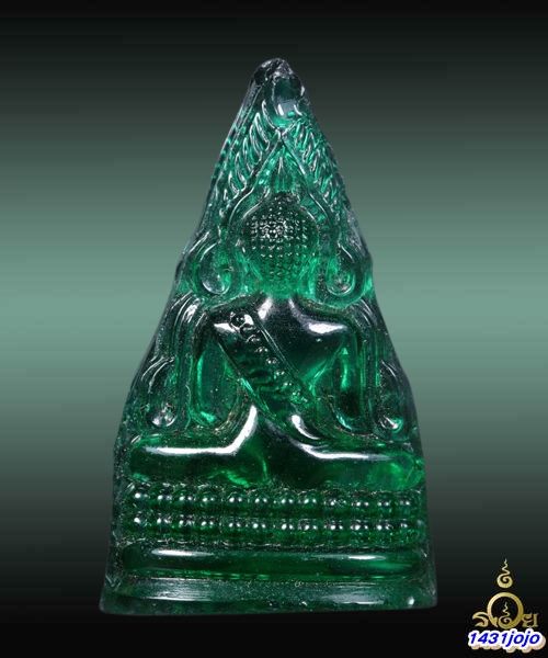 พระพุทธชินราช หลวงพรหมโยธี วัดพระศรีรัตนมหาธาตุ พิษณุโลก เนื้อแก้ว (สีเขียว) ปี2493 