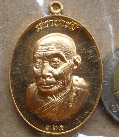 เหรียญมหาบารมี หลวงพ่อพวน วัดช้างหมอบ จ.สุรินทร์ ปี2559 เนื้อทองทิพย์ หมายเลข365พร้อมกล่องเดิม