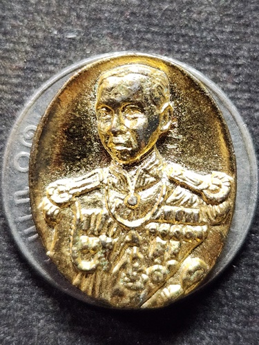 เหรียญหล่อหลวงปู่ศุข หลังกรมหลวงชุมพรฯ ที่ระลึกขยายอาคารวัดสิงห์ ปี 2545