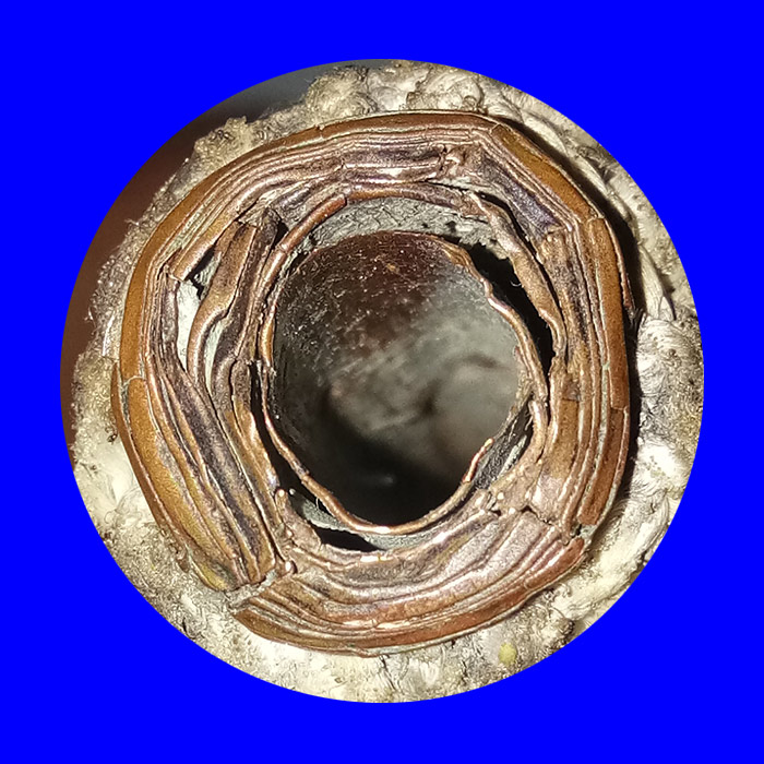 ตะกรุดโทน หลวงพ่อทบ ธัมมปัญโญ วัดพระพุทธบาทเขาชนแดน จ.เพชรบูรณ์ "ถักลายชานหมาก"