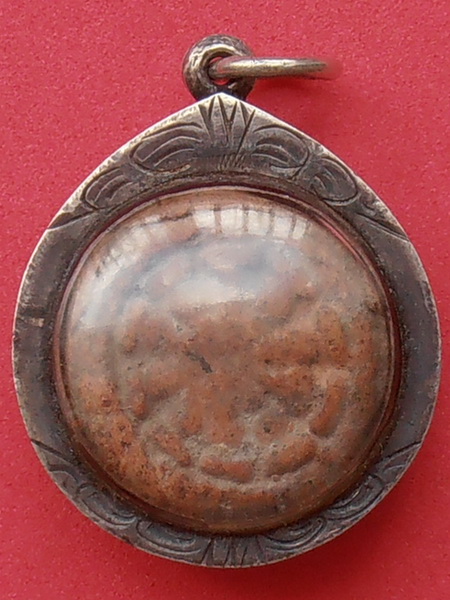 พระงบน้ำอ้อย เนื้อดิน(ไม่ทราบกรุ) เลี่ยมเงินเก่า