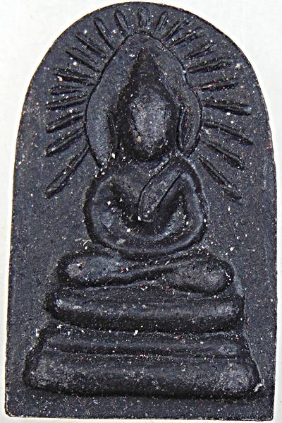 พระพิมพ์รัศมี เนื้อผงดำ หลวงพ่อชำนาญ วัดบางกุฎีทอง ปทุมธานี