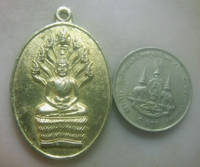 **เบาๆ**เหรียญพระนาคปรก หลังเจ้าคุณนรฯ วัดเทพศิรินทราวาส กรุงเทพฯ ปี ๒๕๒๐**กะไหล่ทอง สวยๆ