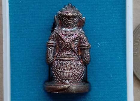 หนุมาน รุ่นดีตลอด หลวงพ่อพัฒน์ วัดห้วยด้วน จ.นครสวรรค์ ปี2563 เนื้อทองเหลืองพรายเงิน เลข2388+กล่อง